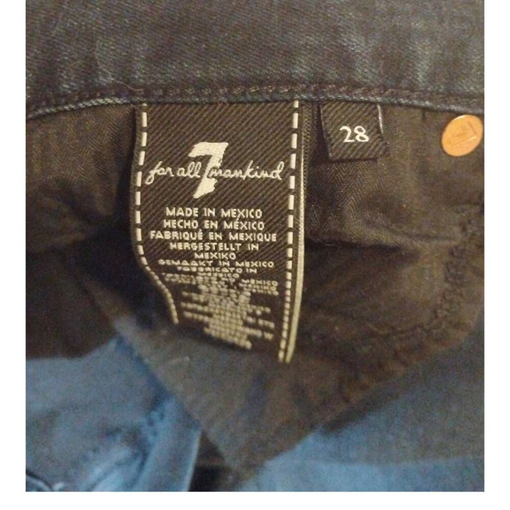 7 For All Mankind Dark Wash Denim Mini Skirt Size 28 - Picture 4 of 4